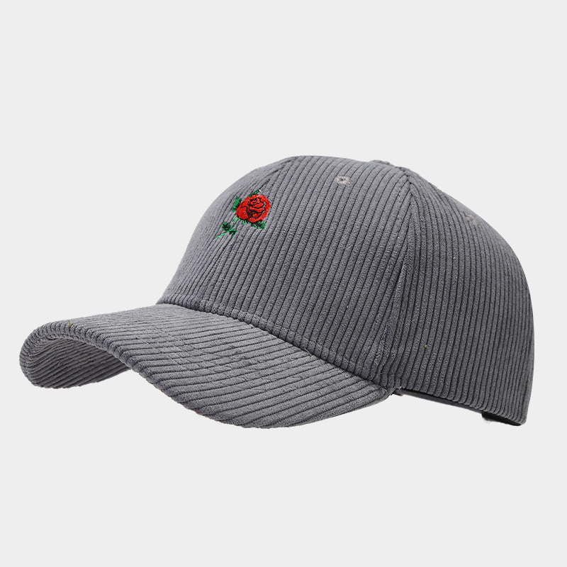 Wholesale rose embroidered baseball spring outdoor travel Sun-proof peaked cap